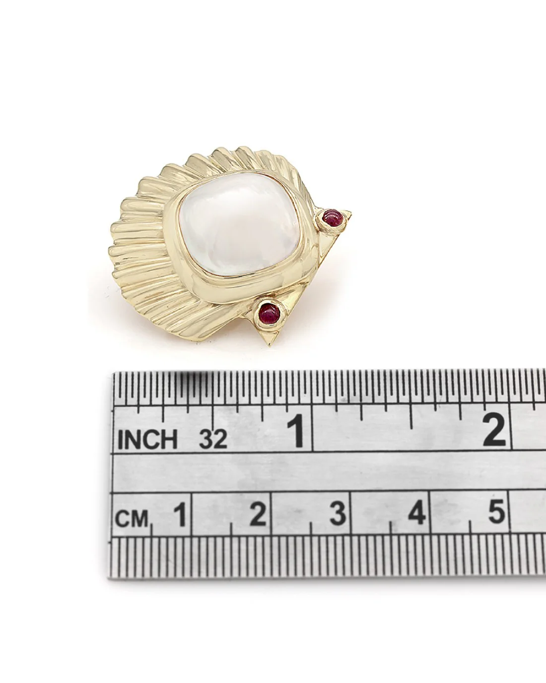 Mabe Pearl Shell Earrings in Gold - Image 3