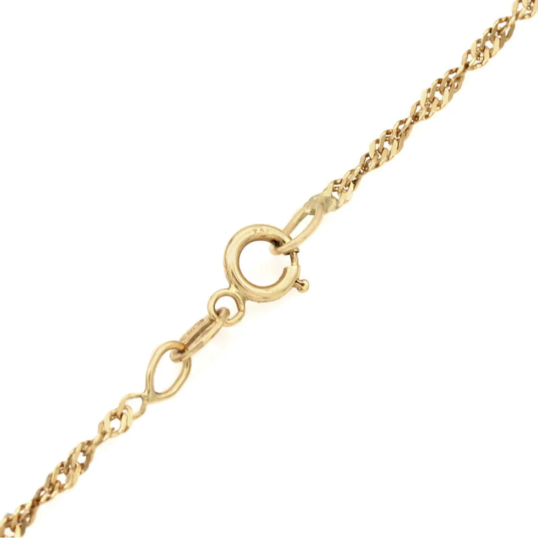 18K Yellow Gold Malaya Garnet Leaf Drop on Twisted Curb Chain Necklace - Image 2