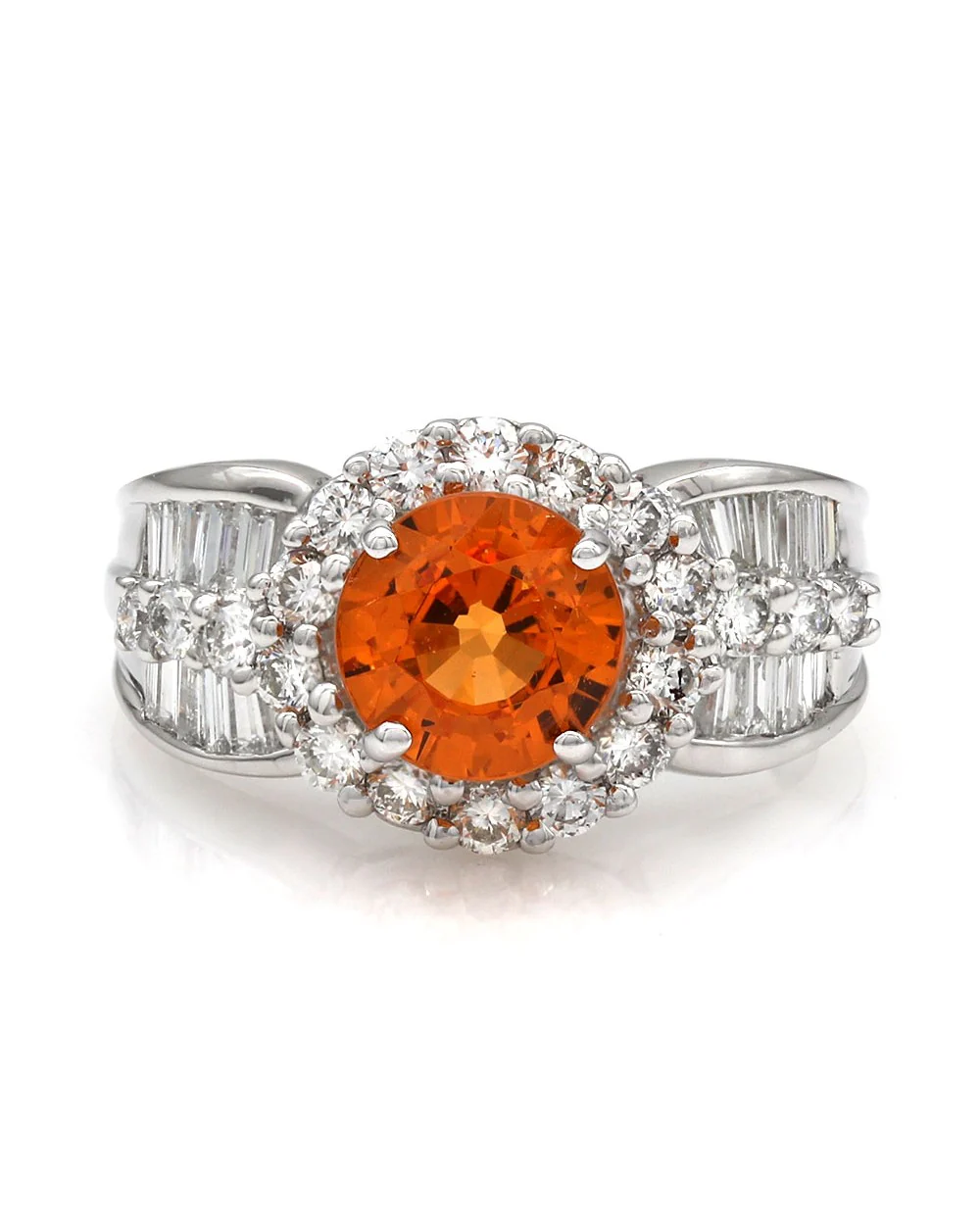 Mandarin Garnet and Diamond Ring in Gold - Image 2