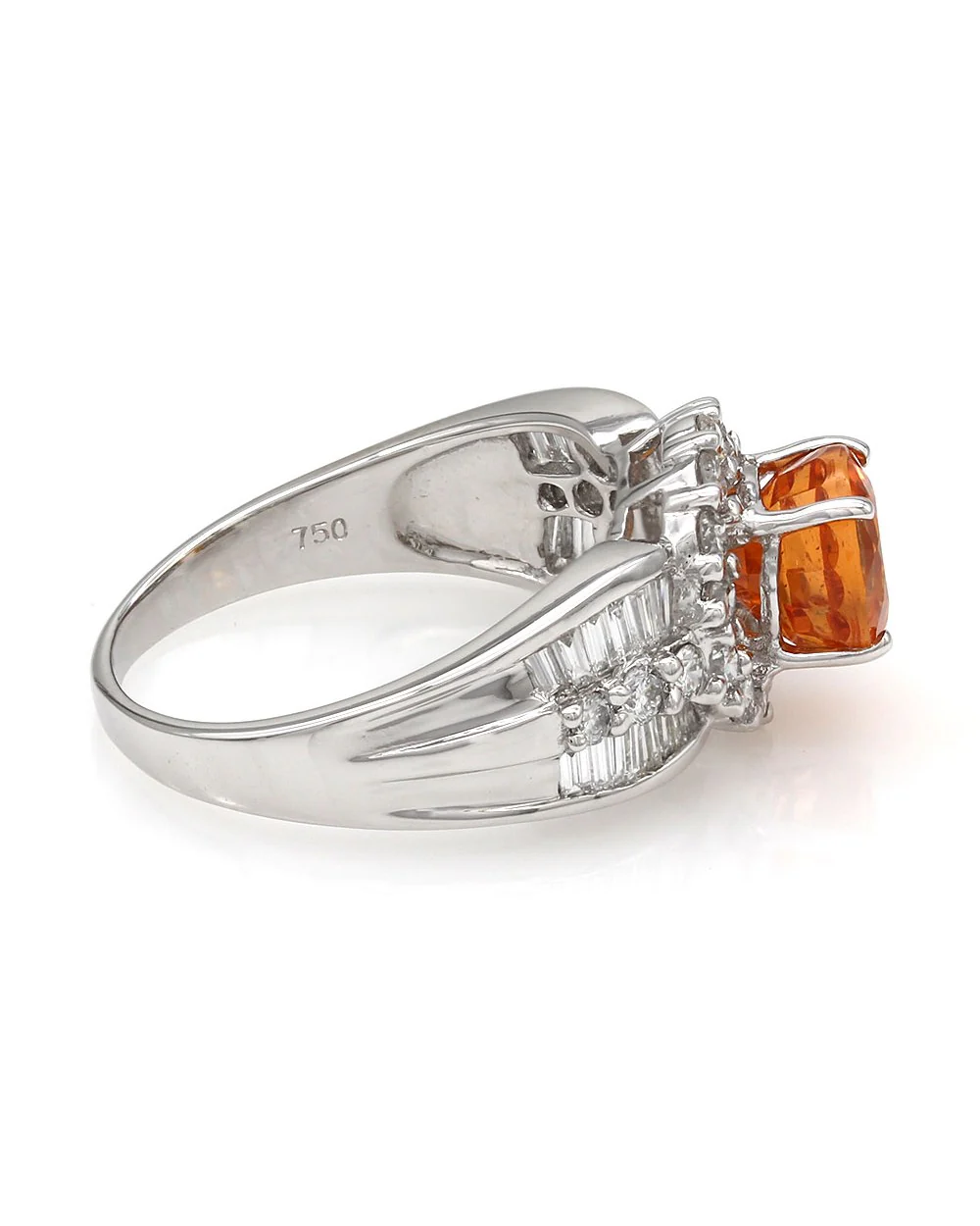 Mandarin Garnet and Diamond Ring in Gold - Image 3