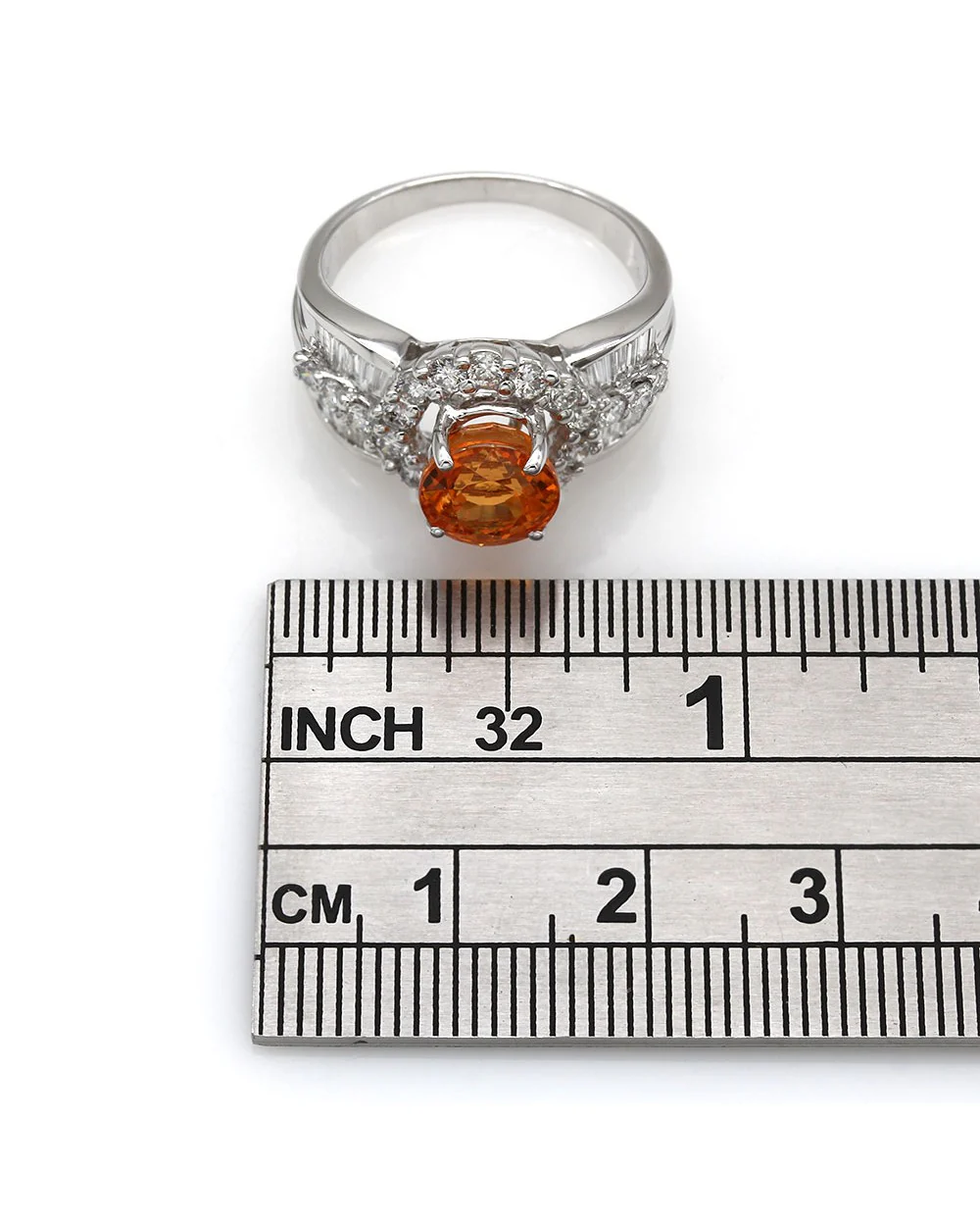 Mandarin Garnet and Diamond Ring in Gold - Image 4