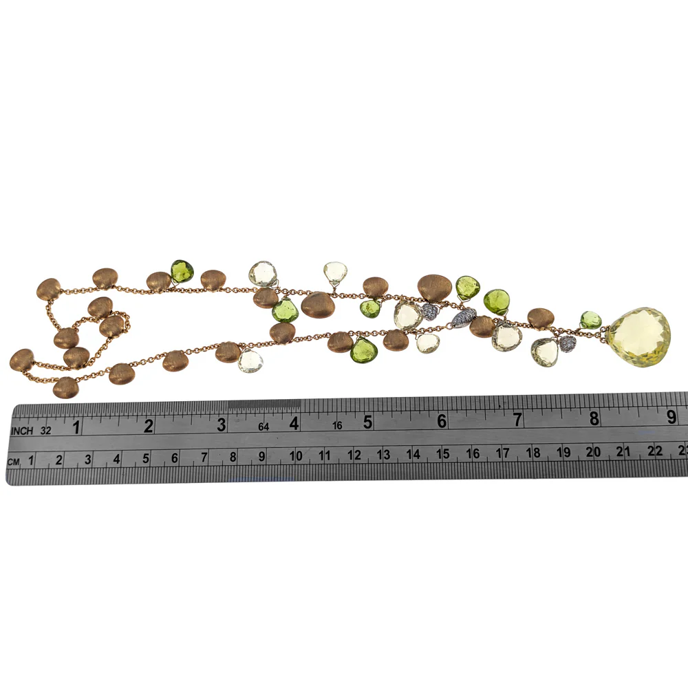 Marco Bicego Prasiolite and Peridot Lariat Necklace in Gold - Image 3