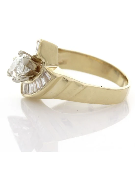 Marquise and Baguette Diamond Bypass Ring - Image 3