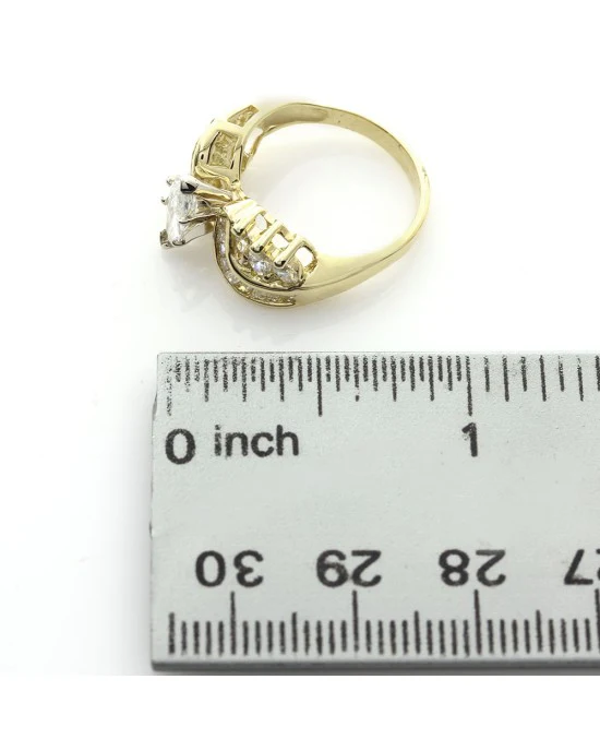 Marquise and Baguette Diamond Bypass Ring - Image 4