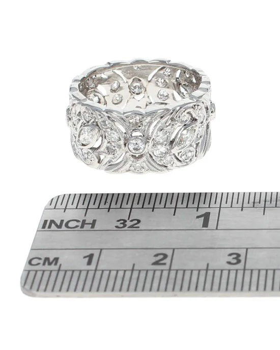 Marquise and Round Diamond Band in Platinum - Image 3