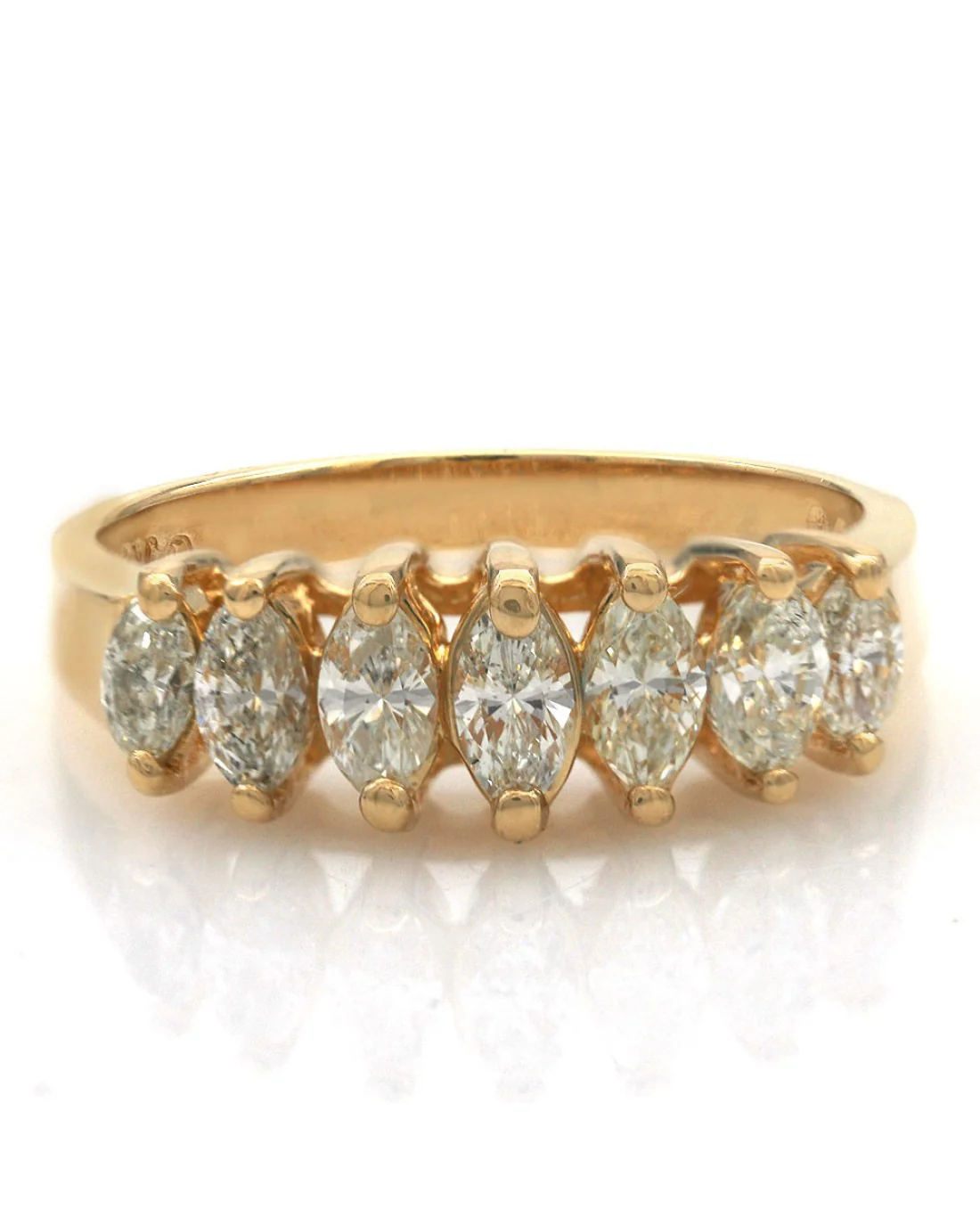 Marquise Cut Diamond Rooftop Ring in Gold - Image 2