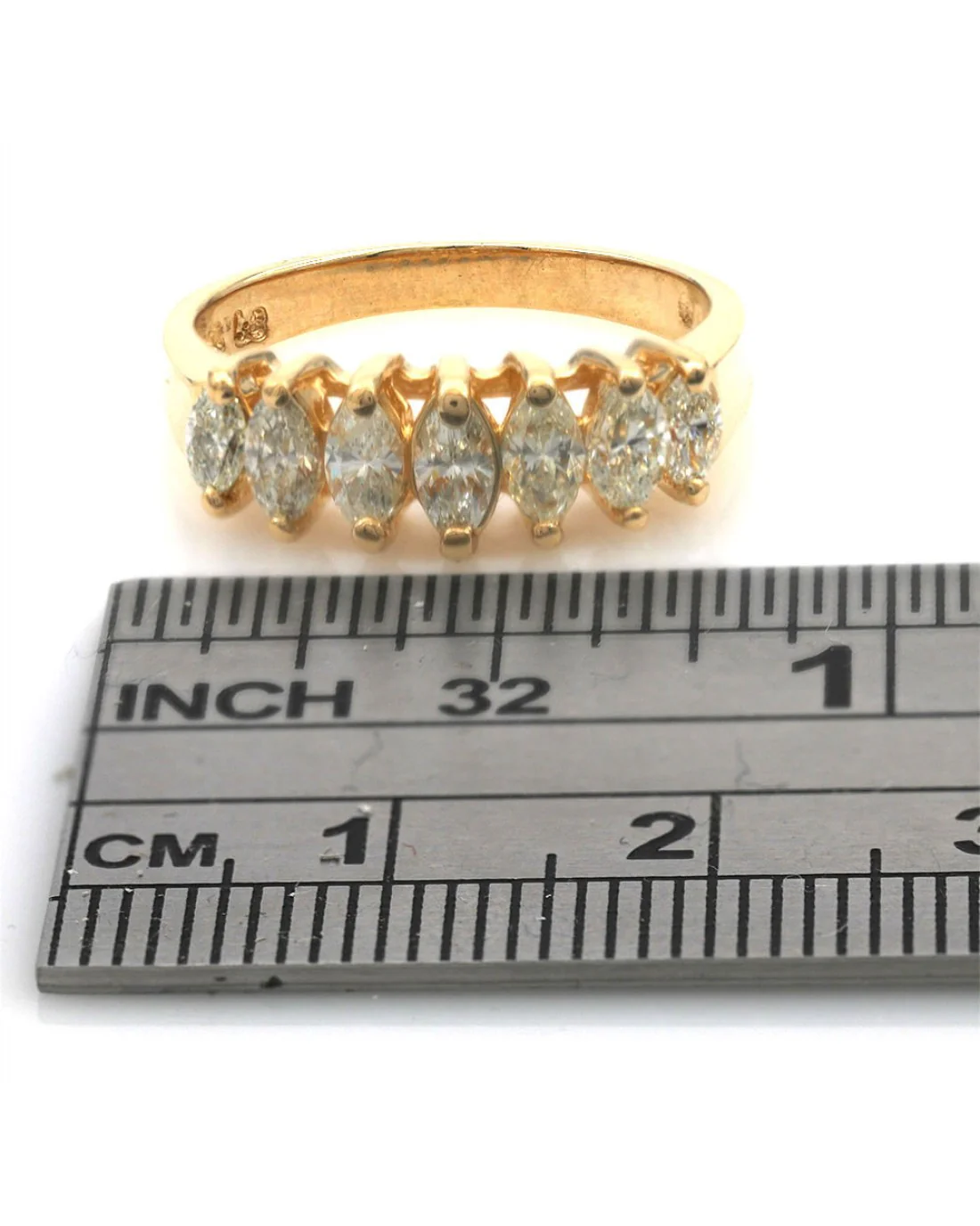 Marquise Cut Diamond Rooftop Ring in Gold - Image 3