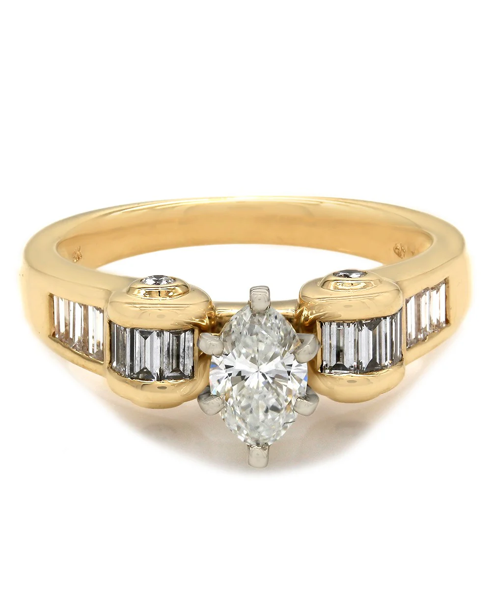Marquise Diamond Engagement Ring in Gold - Image 2