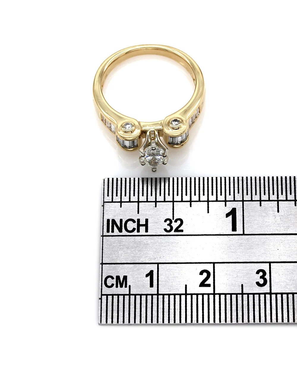 Marquise Diamond Engagement Ring in Gold - Image 3
