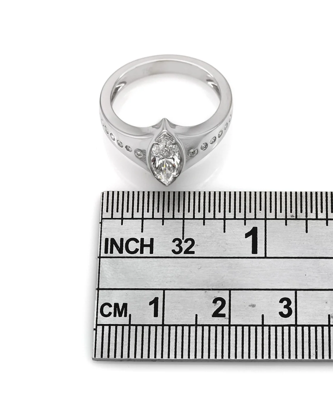 Marquise Diamond Ring in 18k White Gold - Image 3