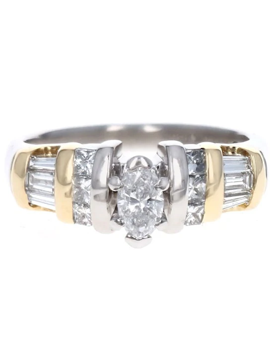 Marquise, Princess and Baguette Diamond Engagement Ring - Image 2