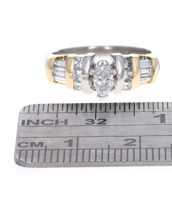 Marquise, Princess and Baguette Diamond Engagement Ring - Image 3