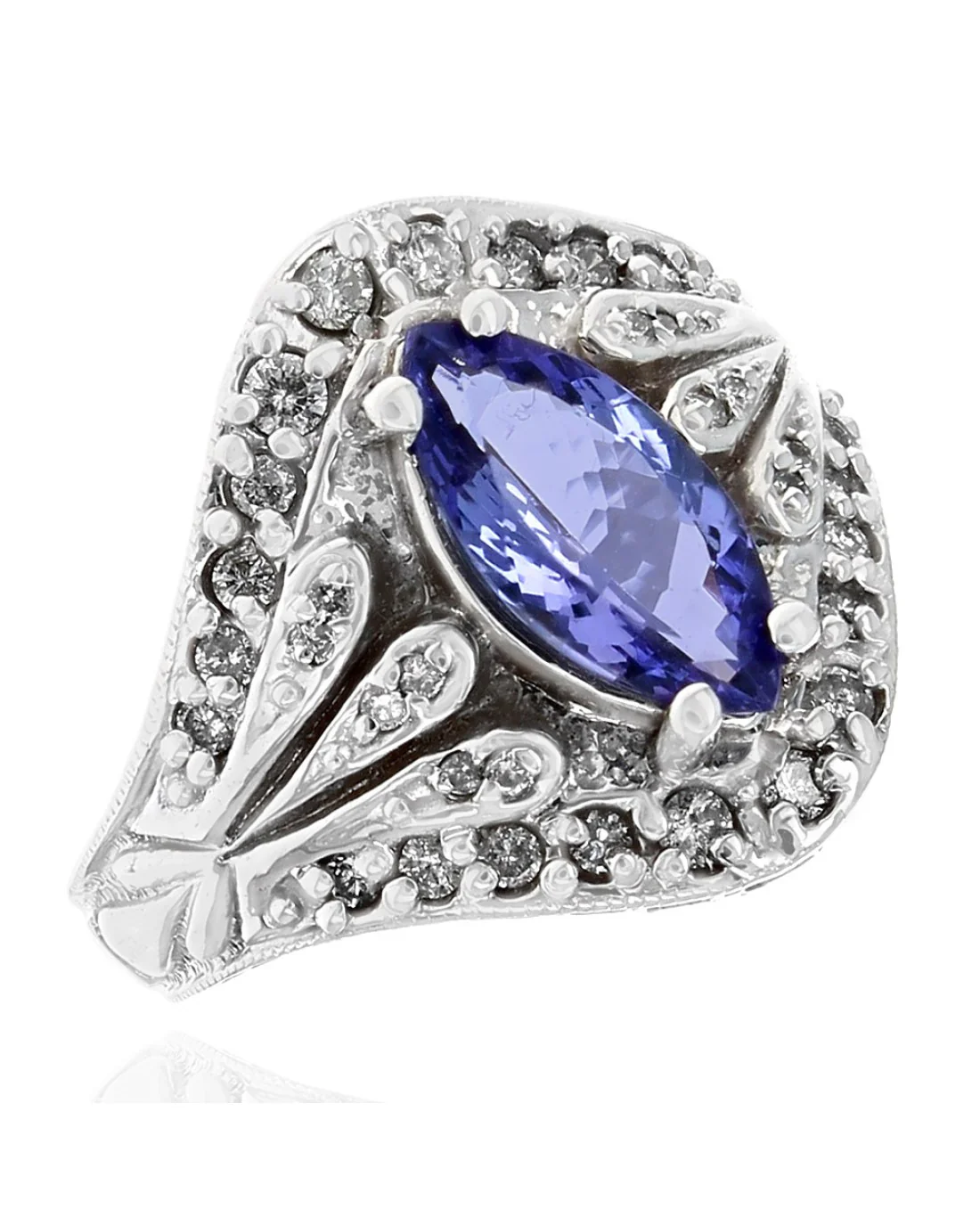 Marquise Tanzanite Diamond Pave Ring