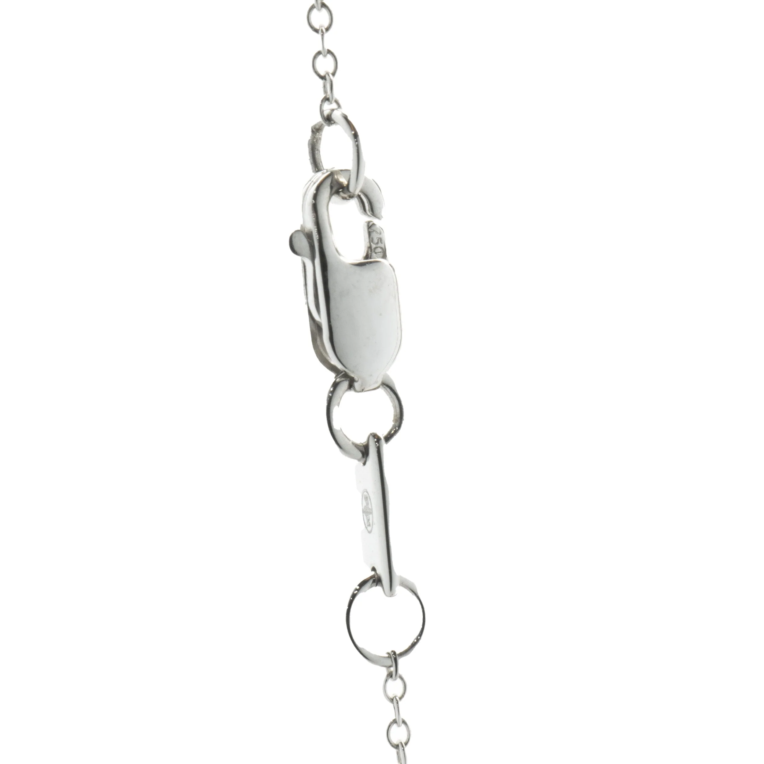 Mauboussin 18 Karat White Gold Amethyst and Diamond Oval Drop Necklace - Image 3