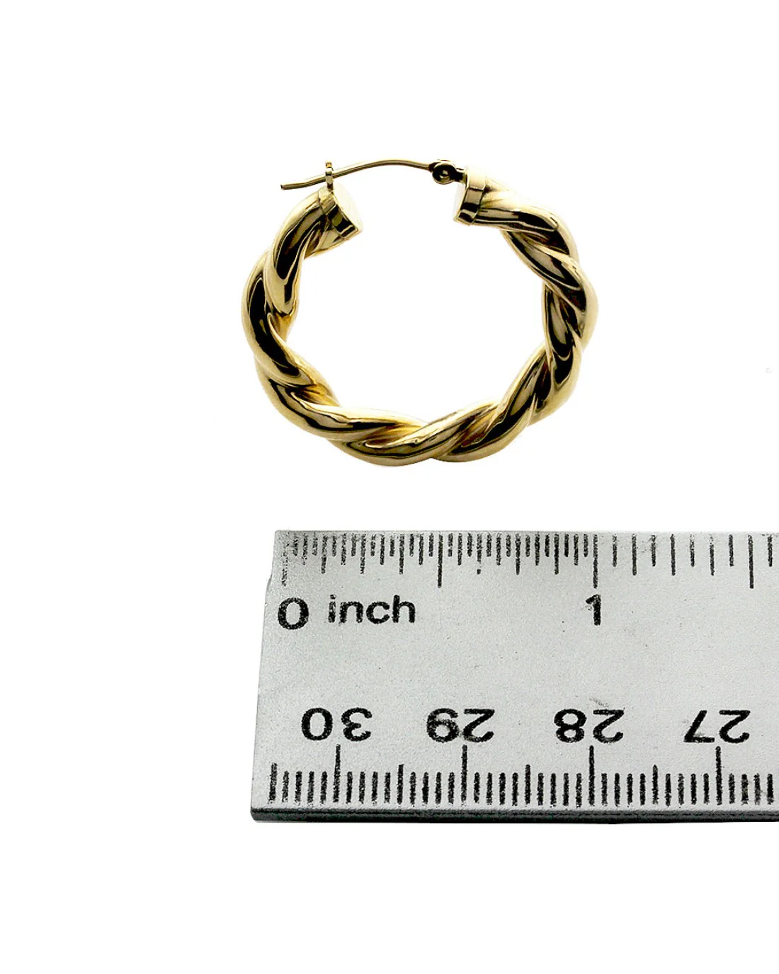 Medium Twisted Hoop Earrings in Gold - Image 3
