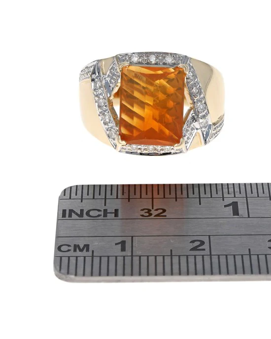 Mexican Fire Opal and Diamond Fashion Ring - Image 3