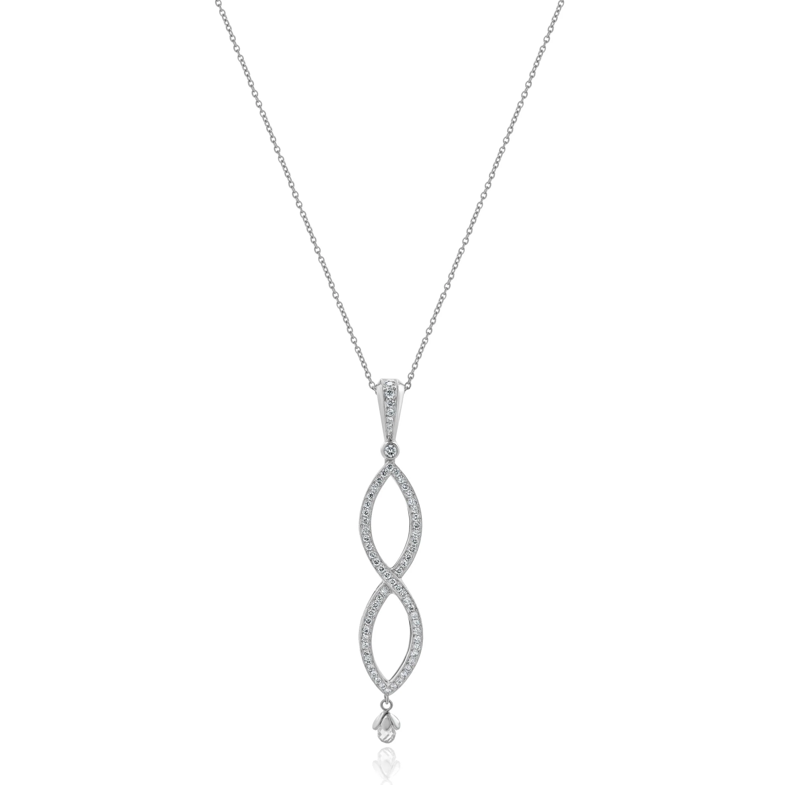 Michael Beaudry Platinum Diamond Infinity Crossover Necklace