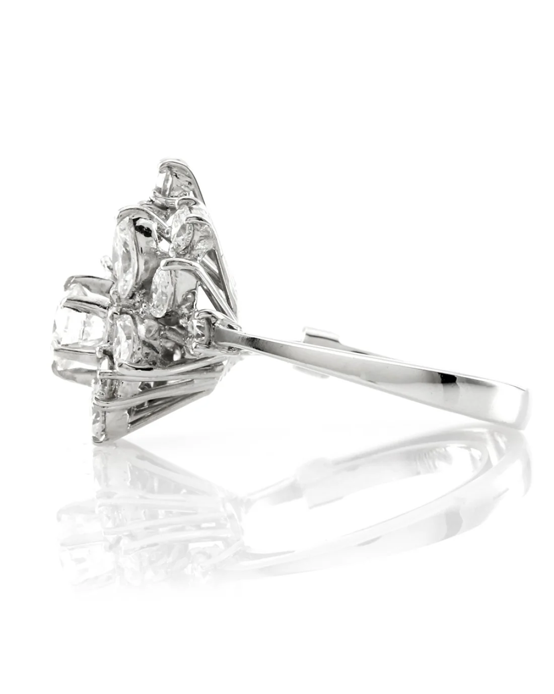 Mid-Century 1.32ctw Diamond Cluster Ring in 18K White Gold - Image 4