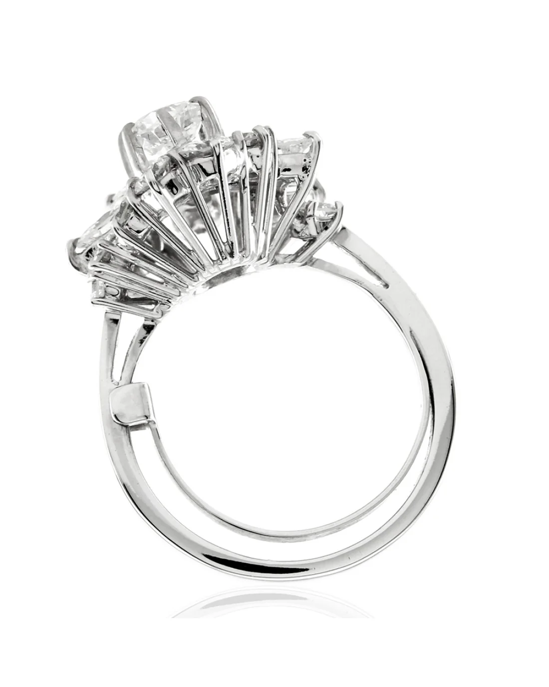 Mid-Century 1.32ctw Diamond Cluster Ring in 18K White Gold - Image 5