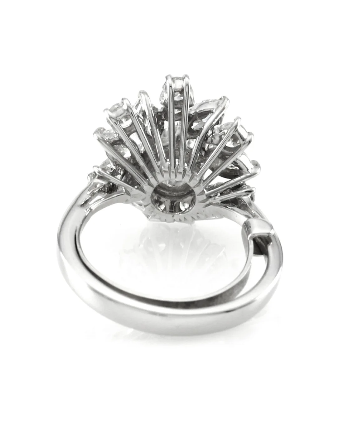 Mid-Century 1.32ctw Diamond Cluster Ring in 18K White Gold - Image 6