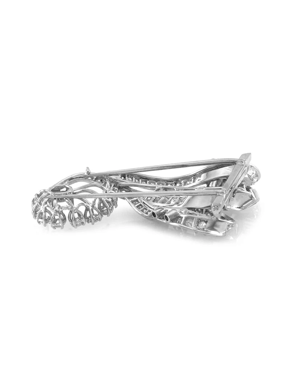 Mid-Century Diamond Halley's Comet Platinum Brooch - Image 4