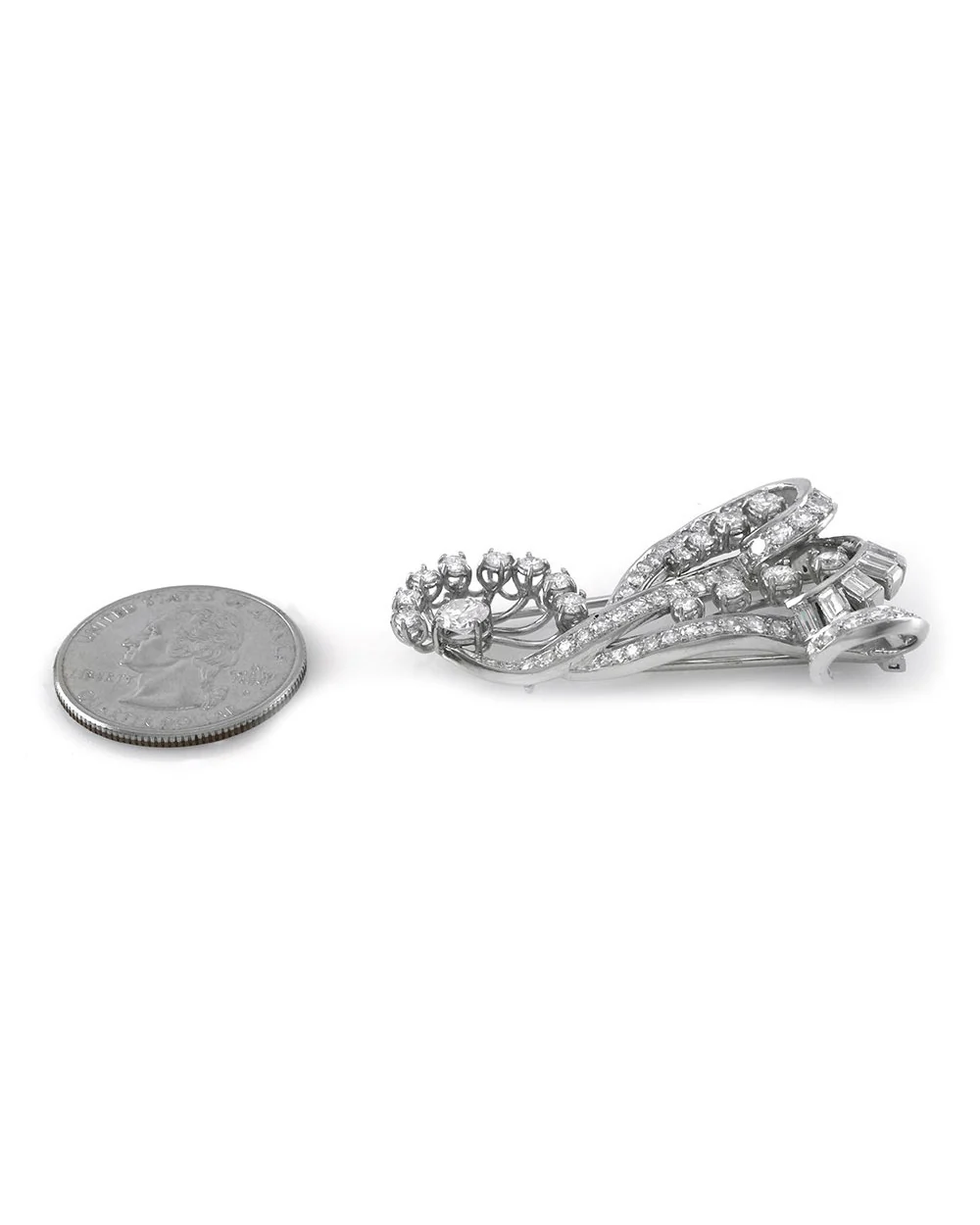 Mid-Century Diamond Halley's Comet Platinum Brooch - Image 5