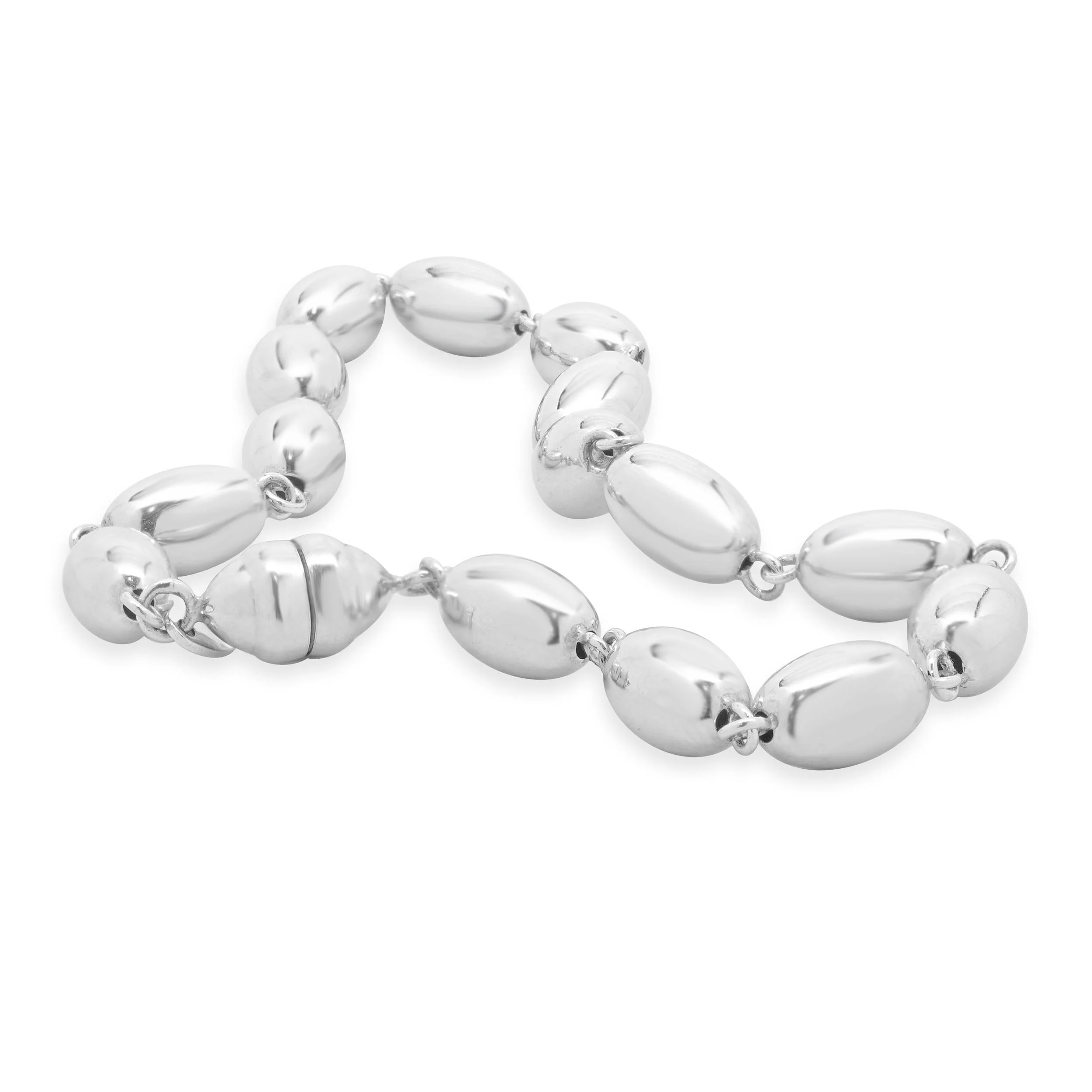 Milor 14 Karat White Gold Haly Bead Link Bracelet - Image 4