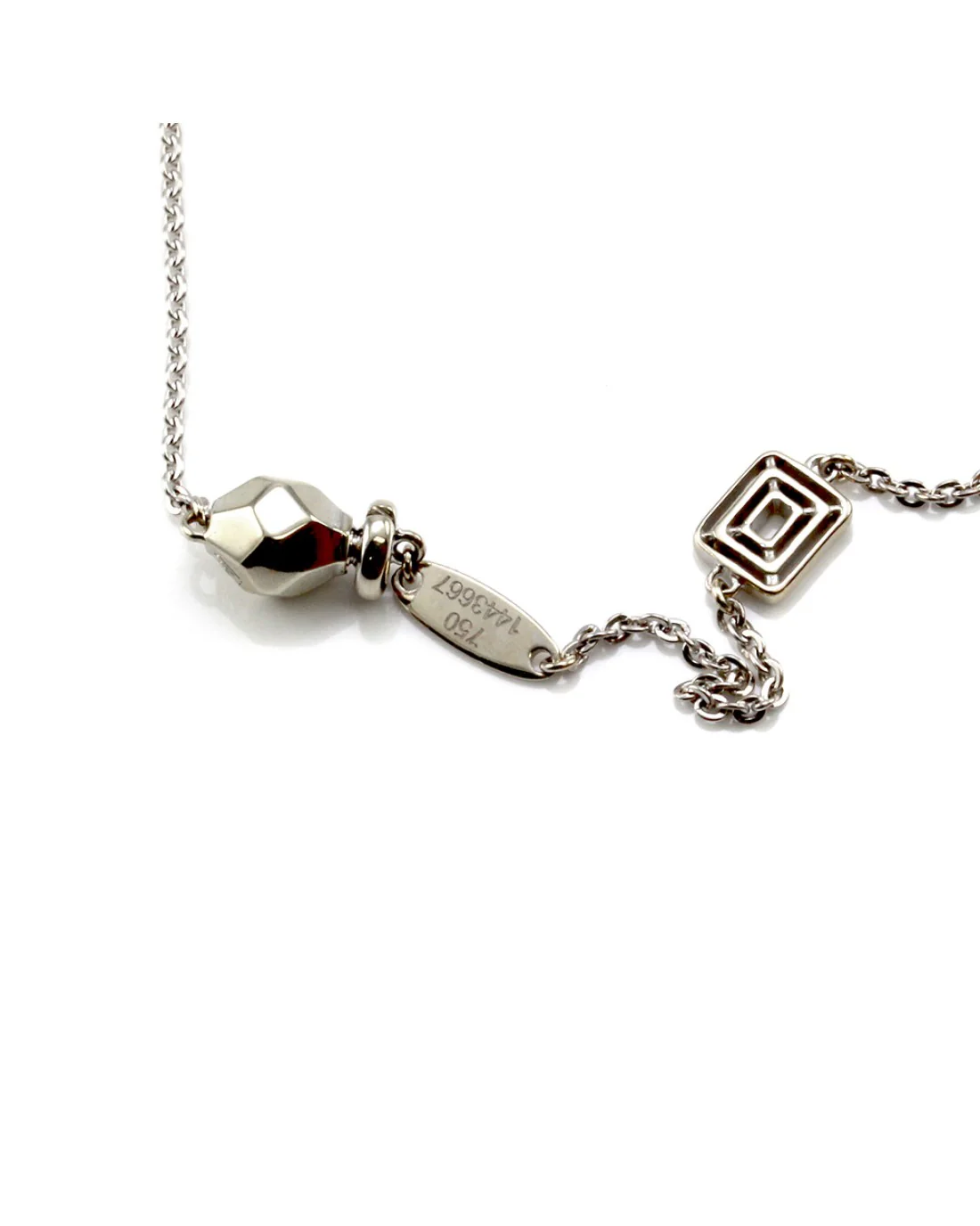 Mimi So Rock Station Necklace in White and Yellow Gold - Image 2