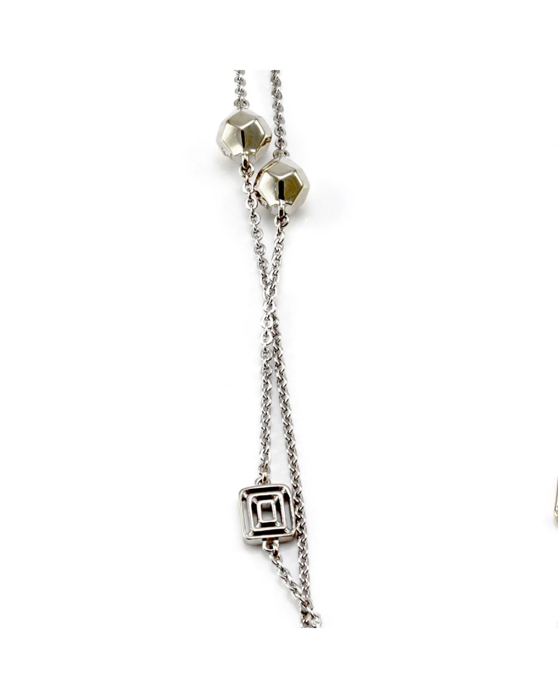 Mimi So Rock Station Necklace in White and Yellow Gold - Image 3