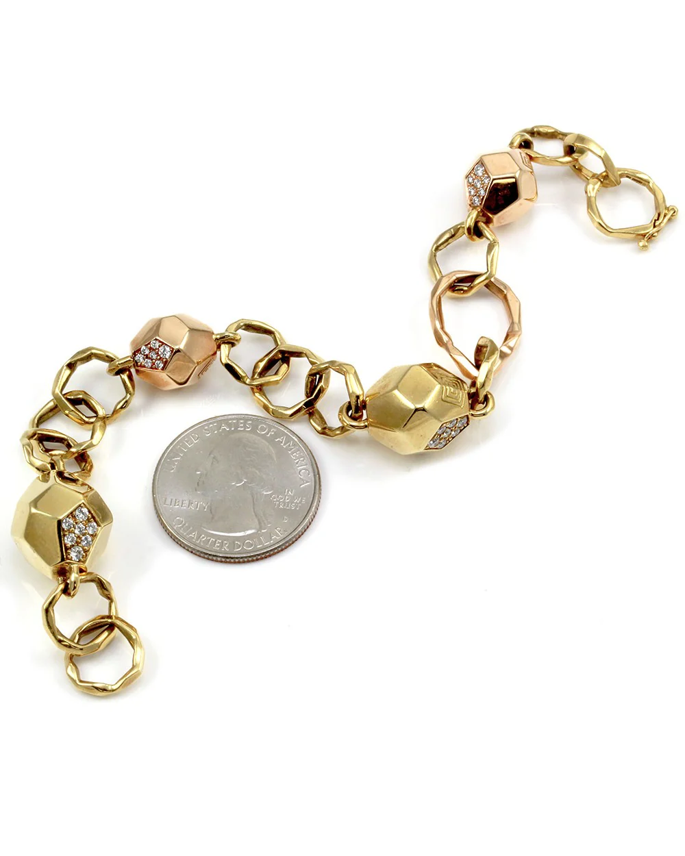 Mimi So Switch Diamond Rock Station Bracelet in Rose and Yellow Gold - Image 3