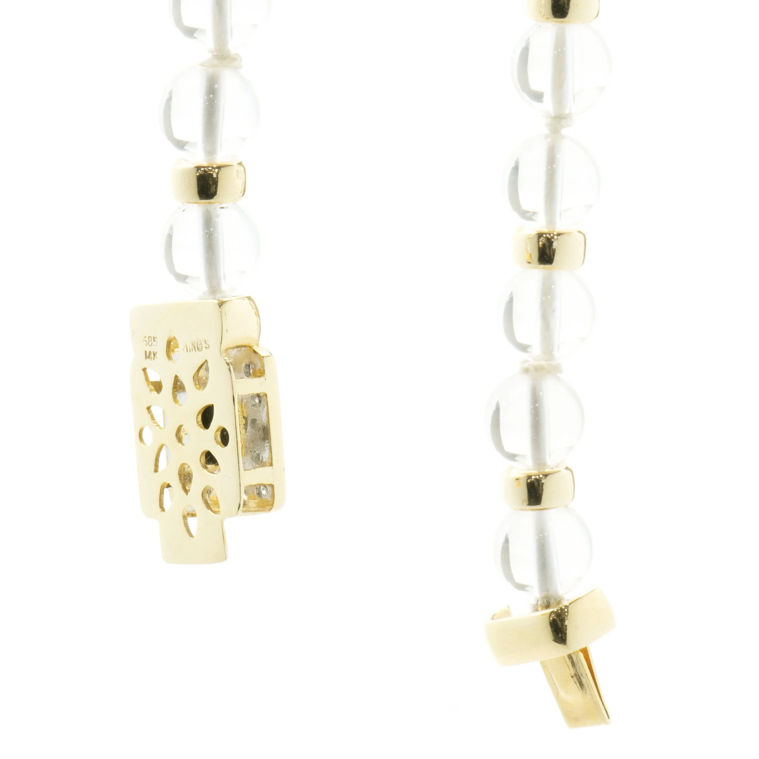 Mings 14 Karat Yellow Gold Diamond and Onyx Necklace - Image 4