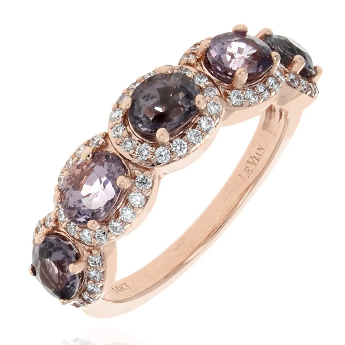Le Vian 14K Rose Gold Mixed Berry Spinel and Diamond Halo Ring