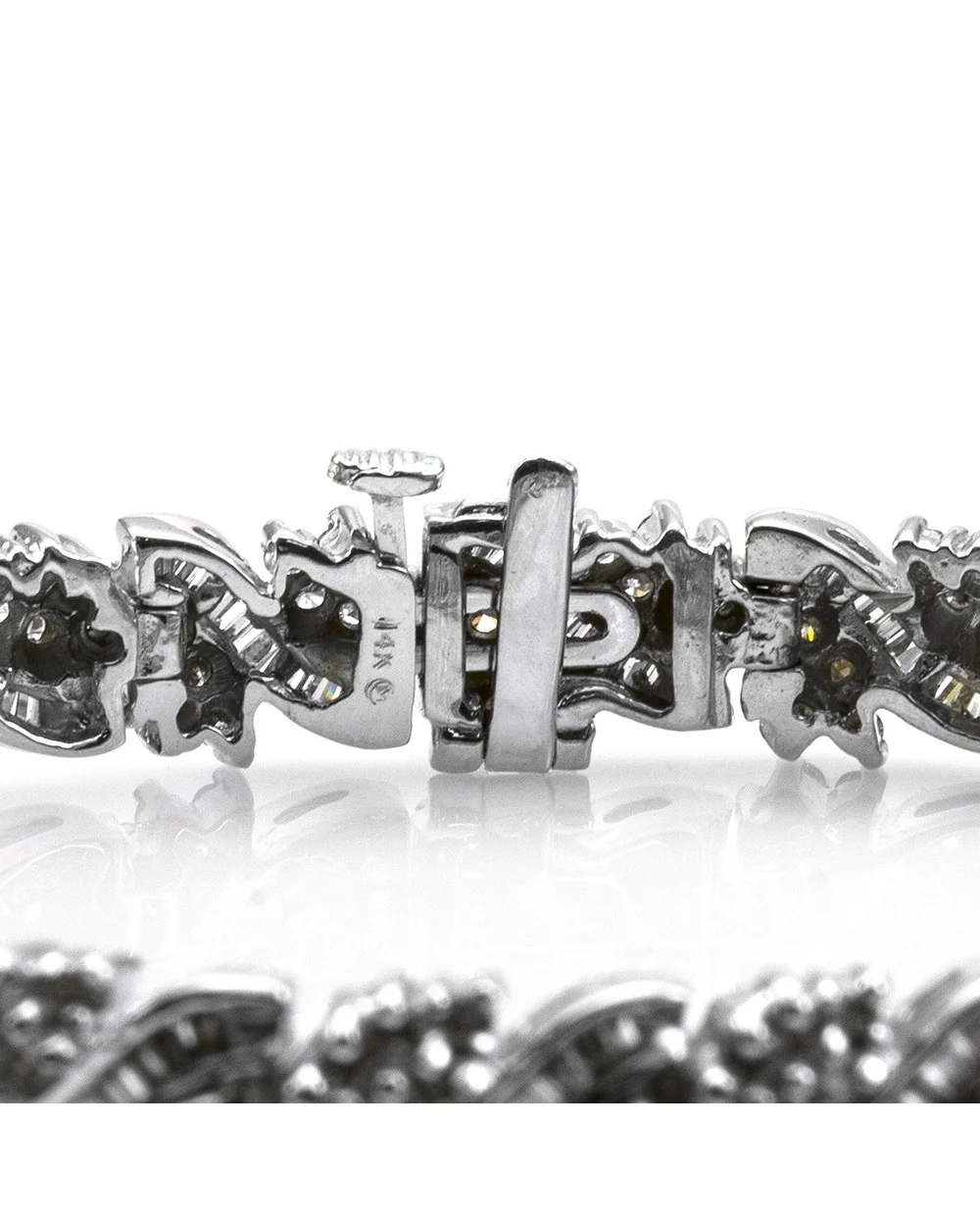 Mixed Cut Diamond Cluster Bracelet in 14K White Gold - Image 3
