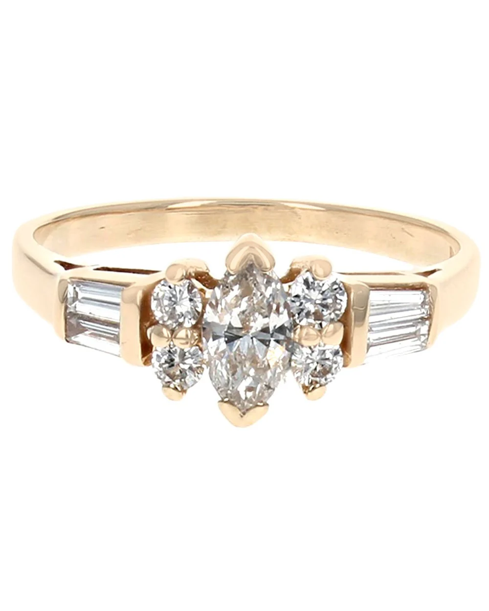 Mixed Cut Diamond Ring in Yellow Gold - Image 2