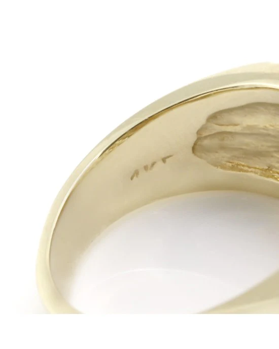 Mixed Cut Diamond Ring with Greek Key Details in 14K Yellow Gold - Image 7