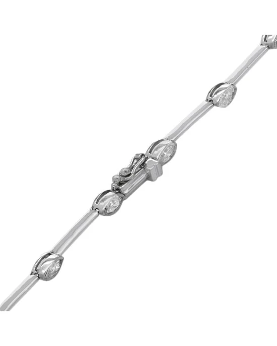 Mixed Cut Diamond Station Bar Link Neckace - Image 2