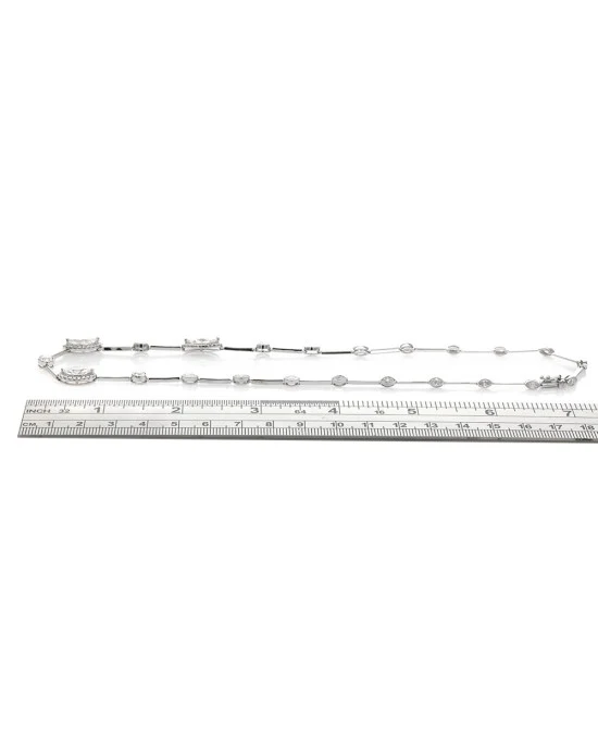 Mixed Cut Diamond Station Bar Link Neckace - Image 3
