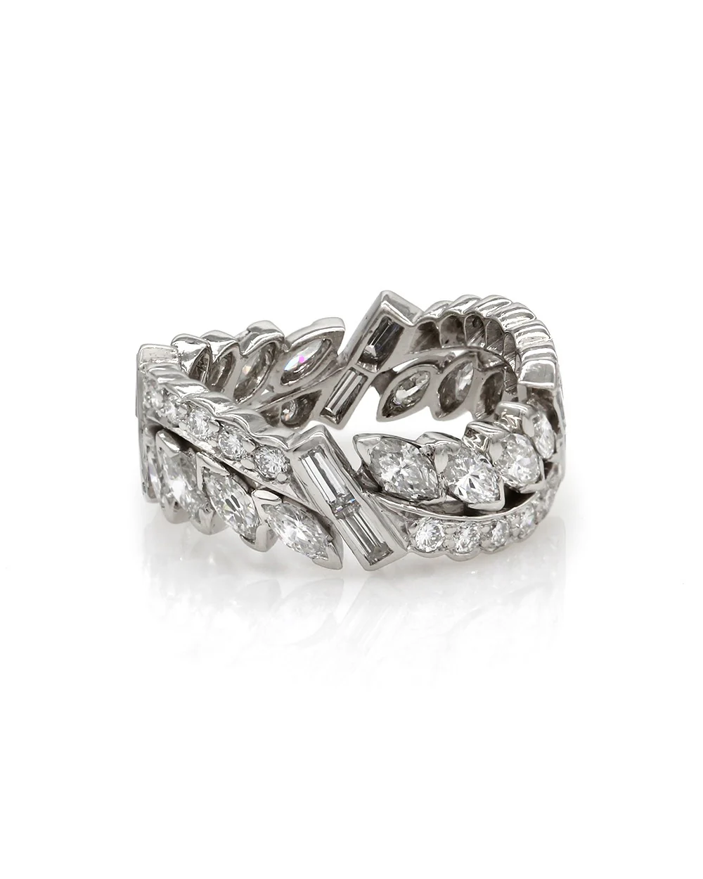 Mixed Cut Diamond Wave Eternity Band in Platinum - Image 2