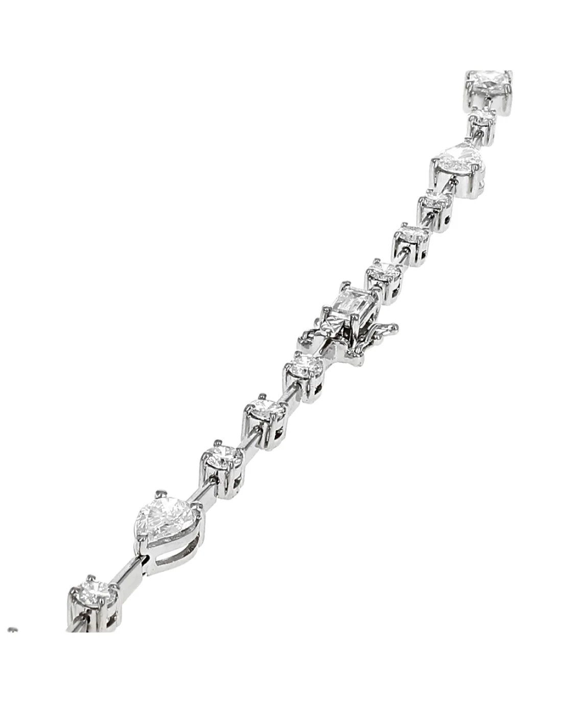 Mixed Fancy Cut Diamond Necklace in 18K White Gold - Image 2