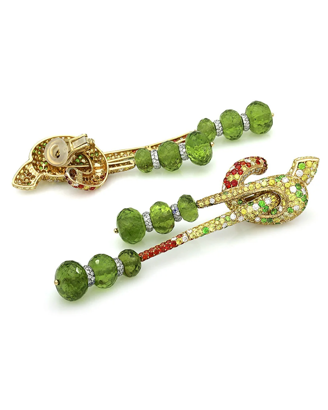 Mixed Gem Bead and Rondelle Dangle Earrings - Image 2