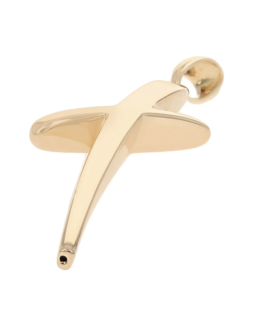 Modern Slanted Cross Pendant in Gold - Image 2