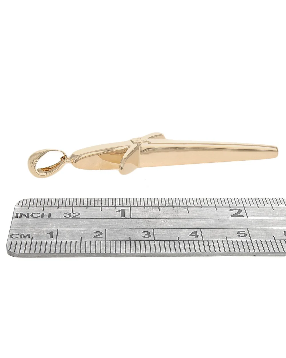 Modern Slanted Cross Pendant in Gold - Image 3