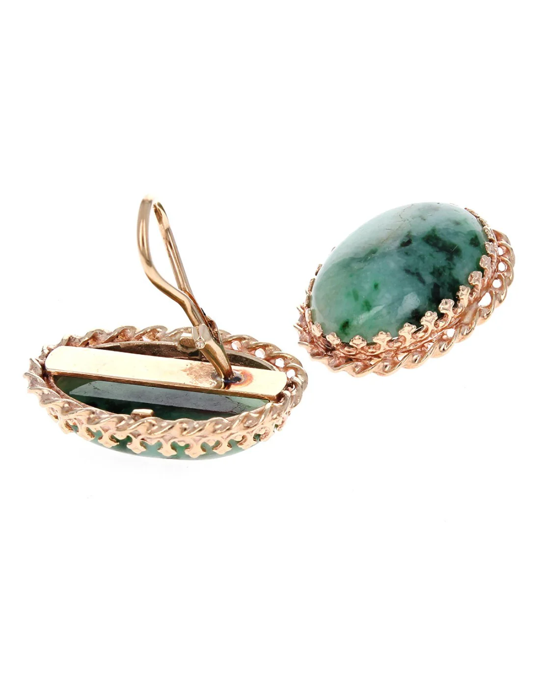 Mossy Jadeite Clip On Earrings - Image 2