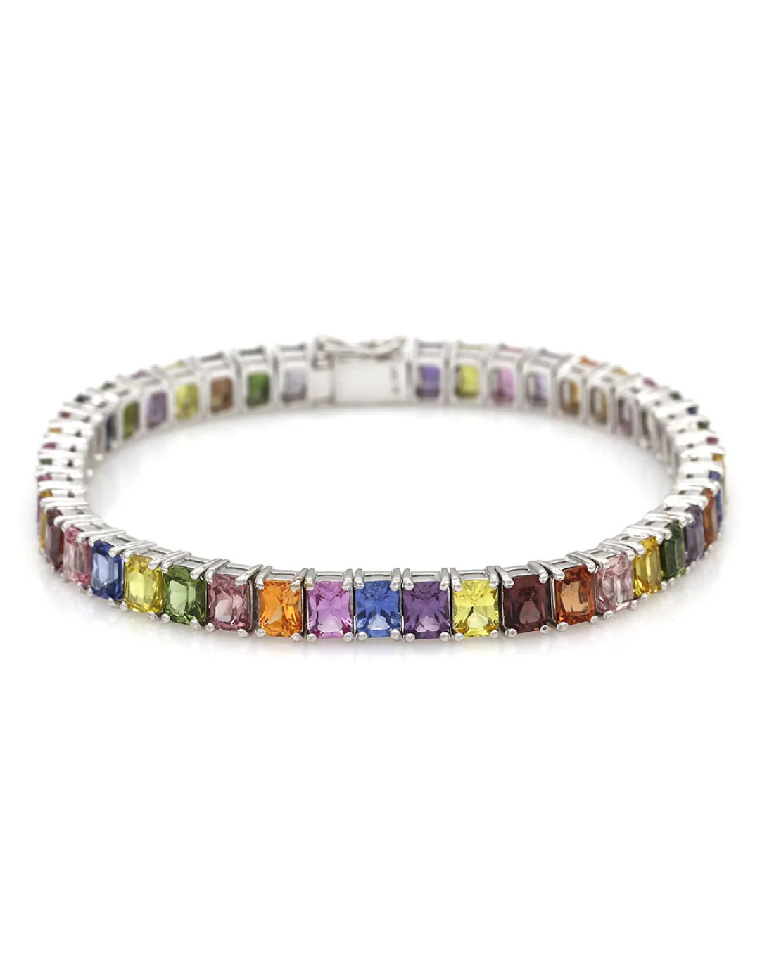Multi Color Sapphire Bracelet in Gold - Image 2