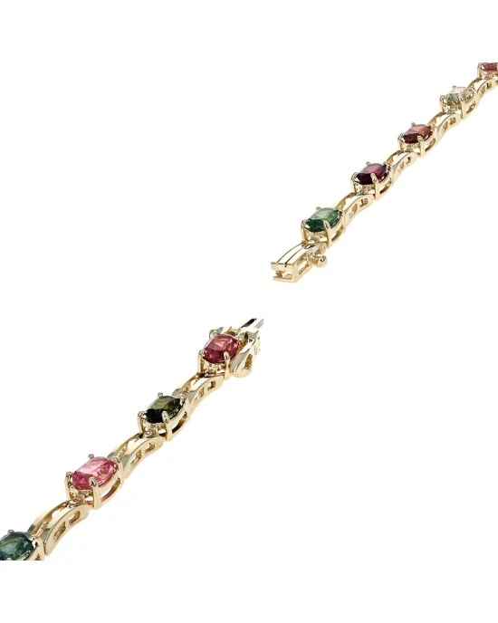 Multi Color Tourmaline Inline Bracelet - Image 2