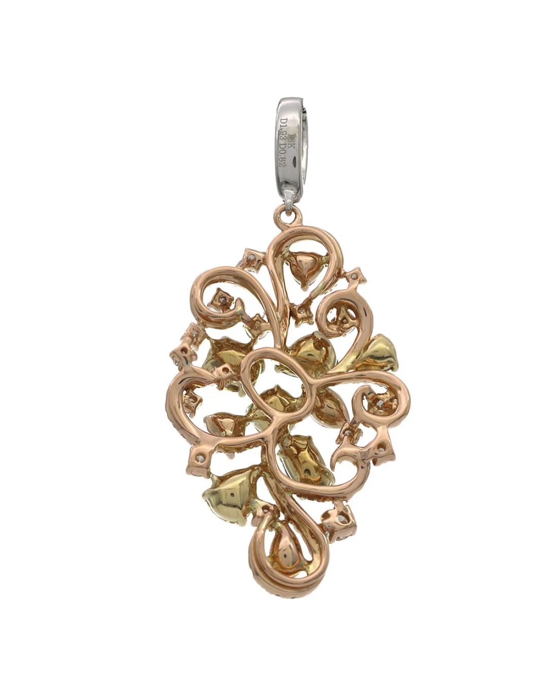 Multi Fancy Colored Diamond Pendnat in 18KW/R - Image 2