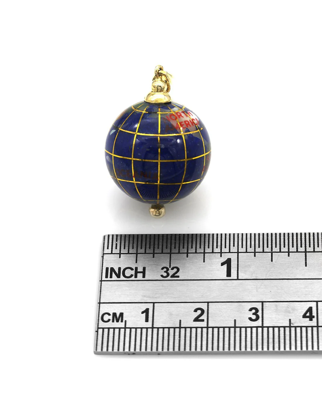 Multi Gem Globe Pendant in Yellow Gold - Image 2