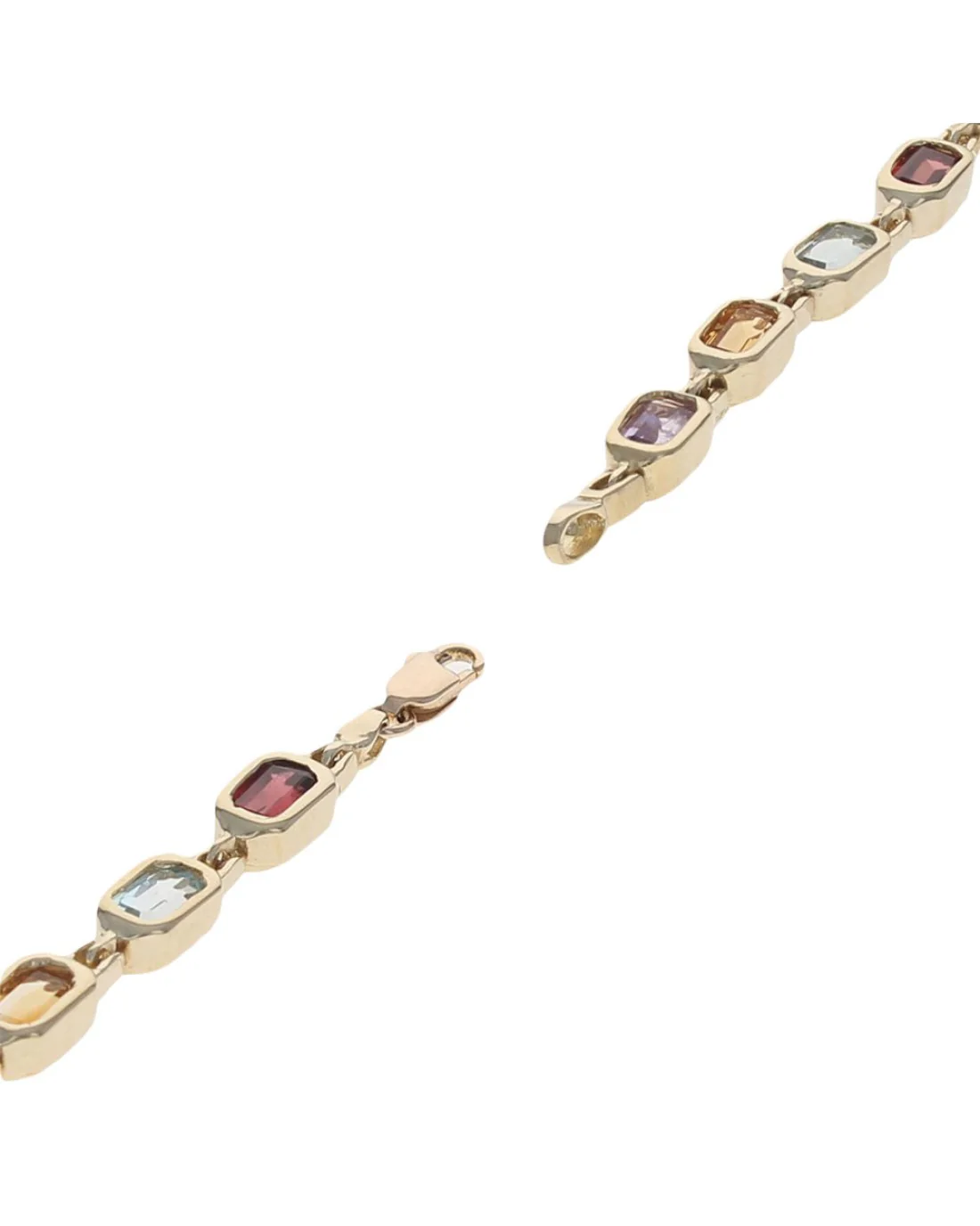 Multi Gemstone Link Bracelet in Yellow Gold - Image 2