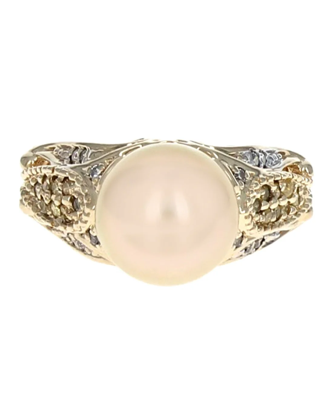Na Hoku South Sea Pearl and White and Yellow Diamond Ring - Image 2