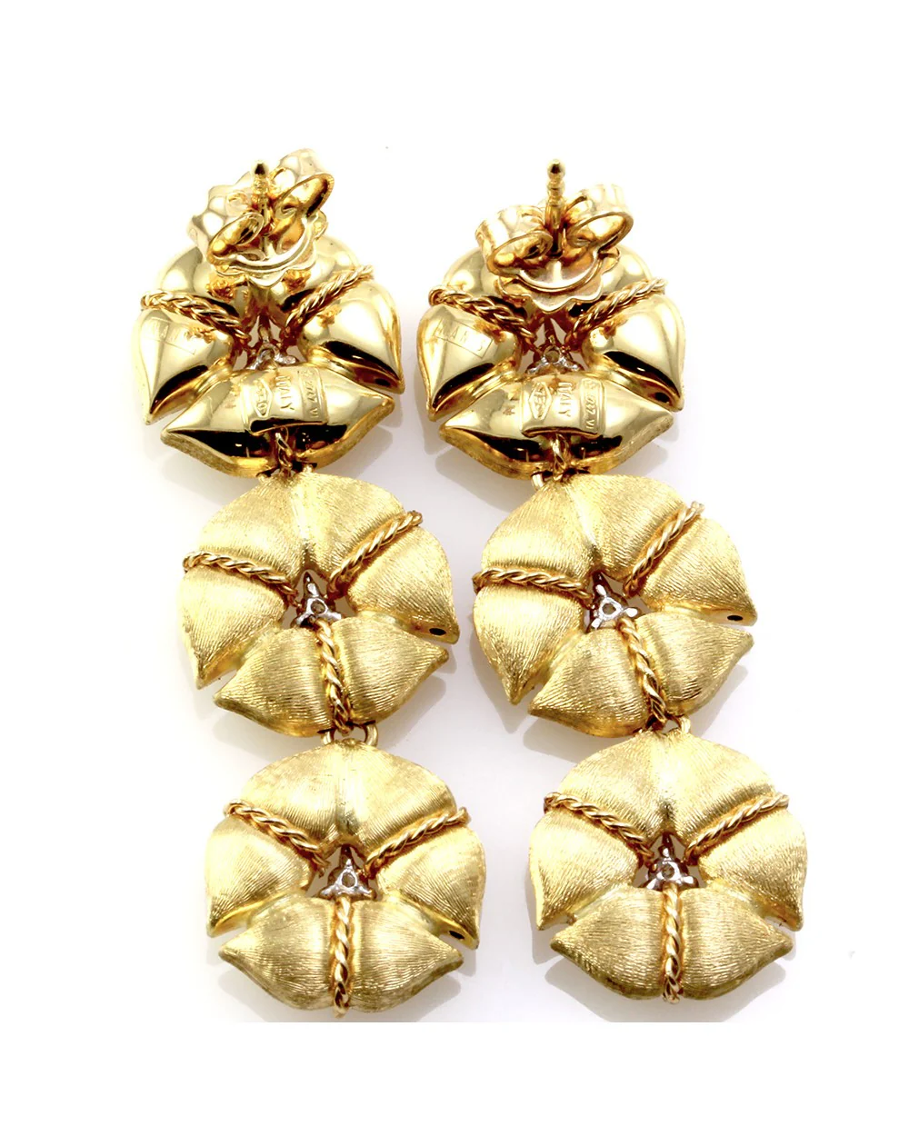 Nanis Amarcord Collection Diamond Flower Drop Earrings - Image 4